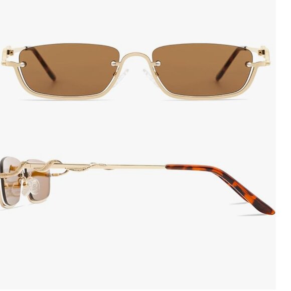 Fashion Small Square Women\'s Sunglasses Luxury Brand Metal Half Frame Sunglasses main image 6